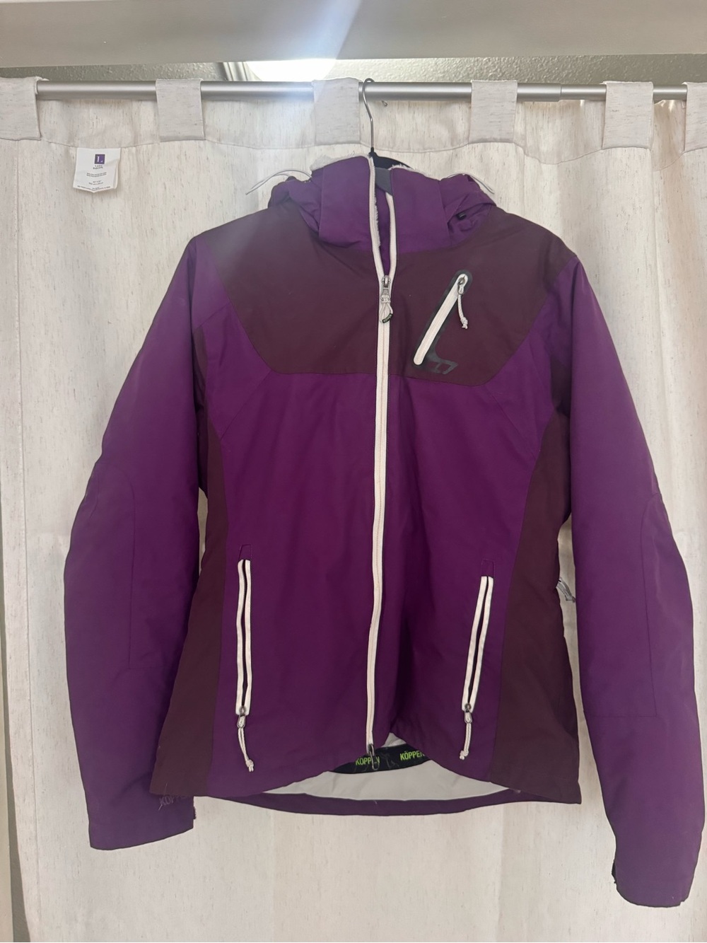Koppen Purple Two-Tone Hooded Ski Jacket